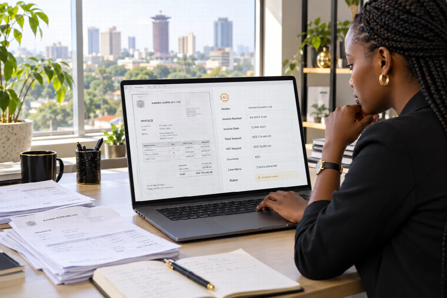 A page-specific view of ai solutions in a Kenyan technology setting