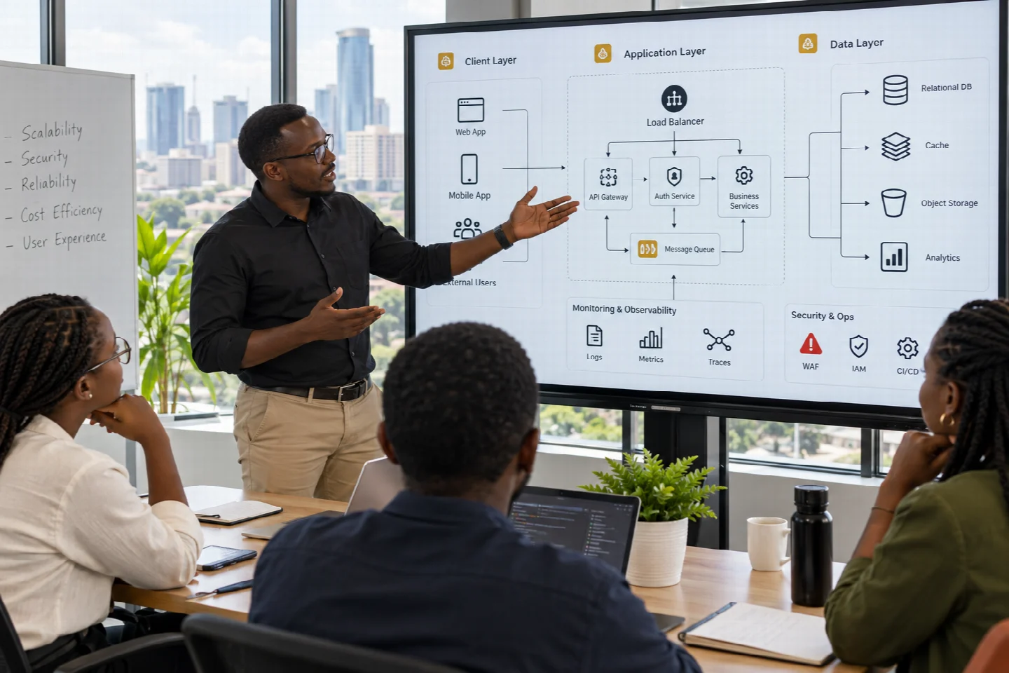 A page-specific view of architecture designer in a Kenyan technology setting