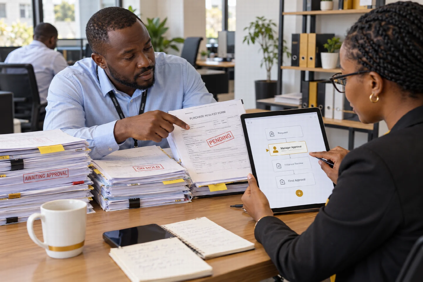 A page-specific view of business automation in a Kenyan technology setting