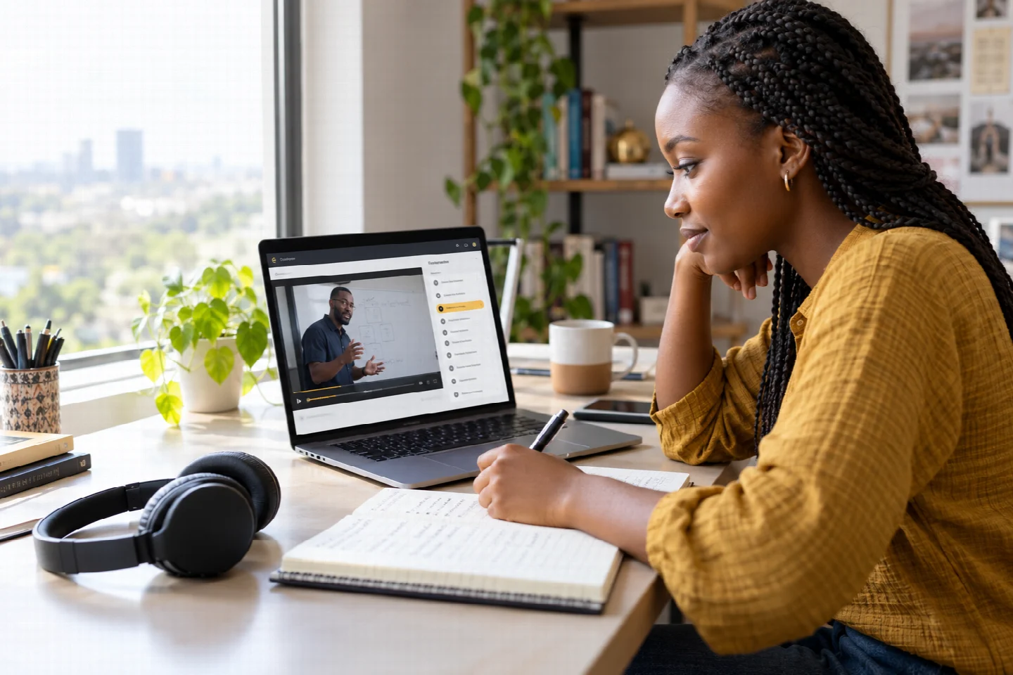 A Kenyan learner taking an online professional course