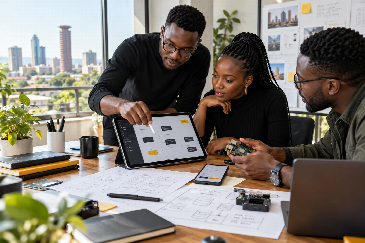 A page-specific view of innovation lab in a Kenyan technology setting