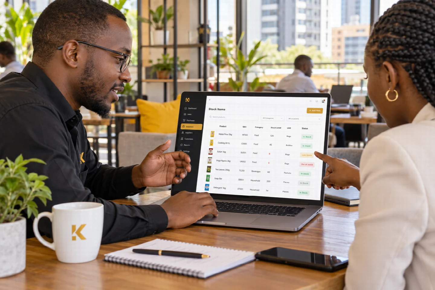A page-specific view of live demo in a Kenyan technology setting