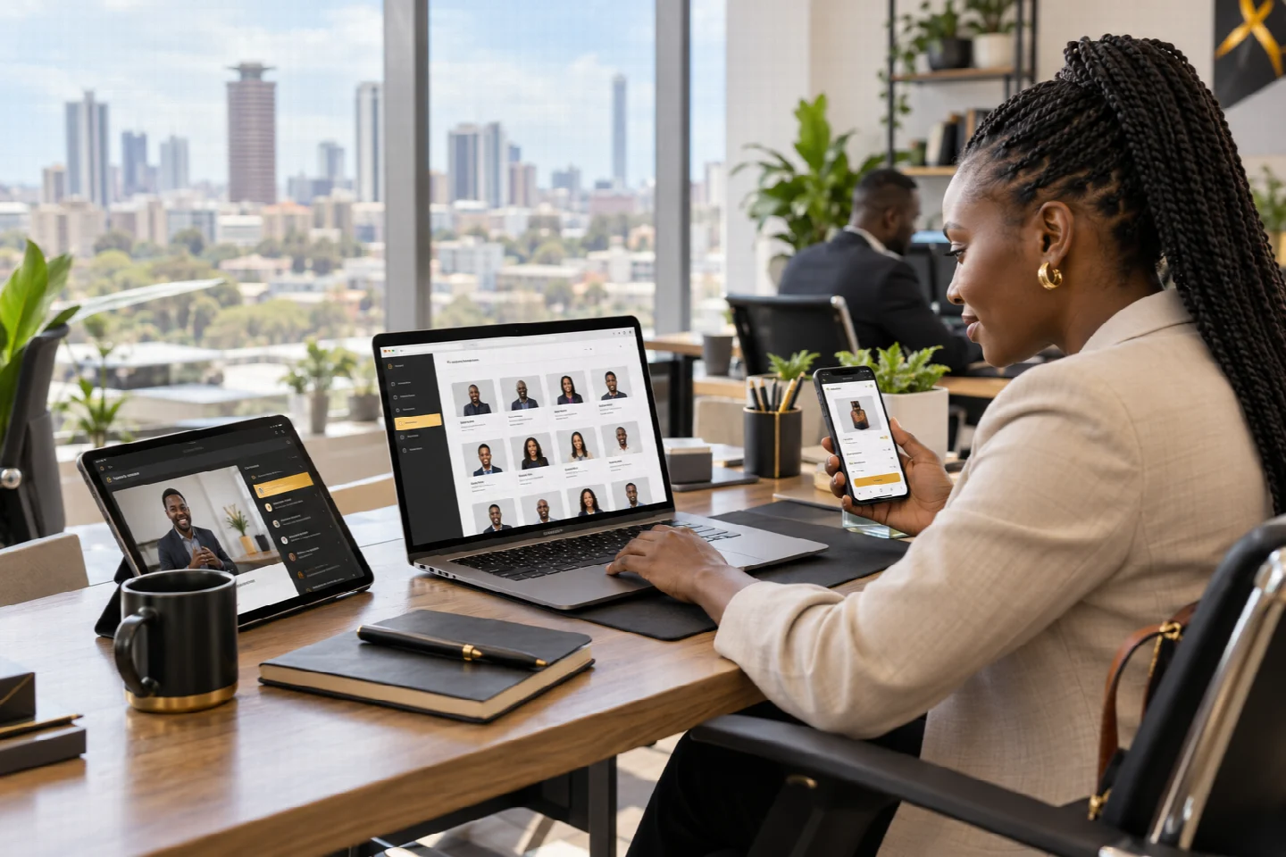 A page-specific view of products in a Kenyan technology setting