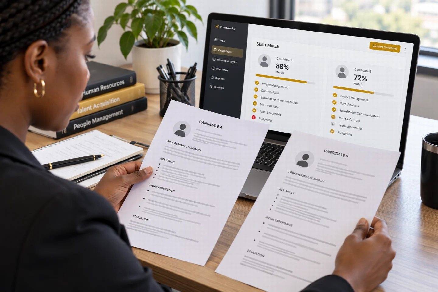 A page-specific view of resume analyzer in a Kenyan technology setting