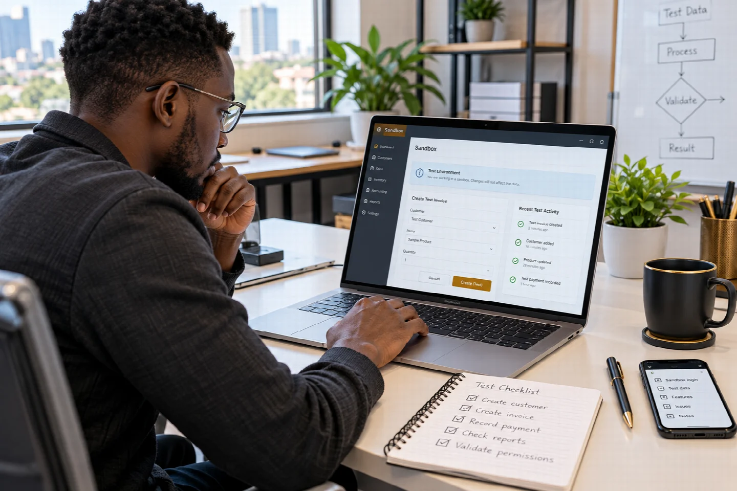A page-specific view of sandbox in a Kenyan technology setting
