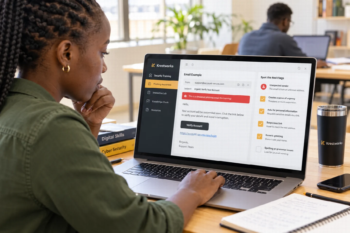A page-specific view of security threat lab in a Kenyan technology setting